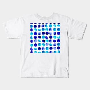 Blue watercolor dots Kids T-Shirt